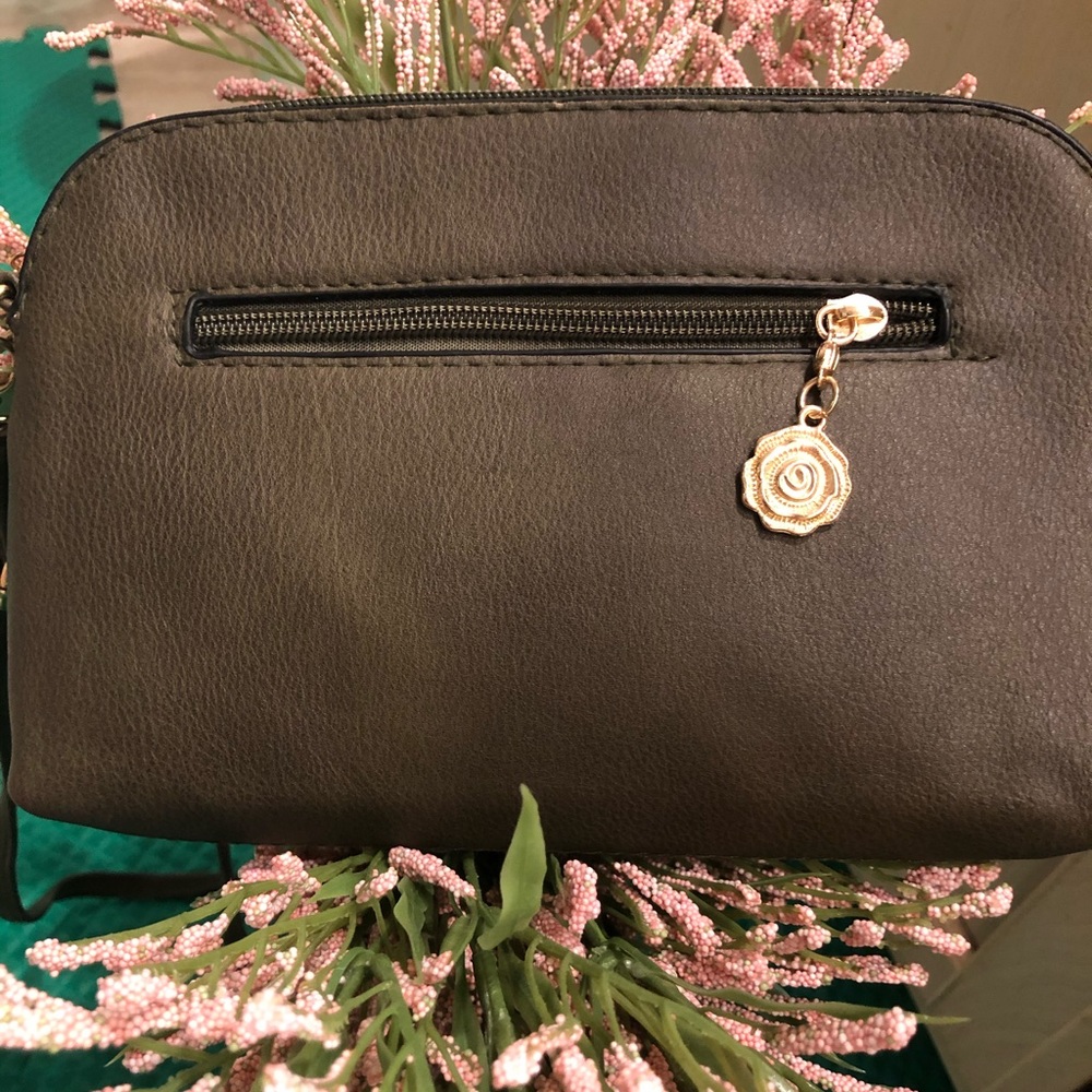 navy green/gold bag with over the shoulder strap - Picture 2 of 3